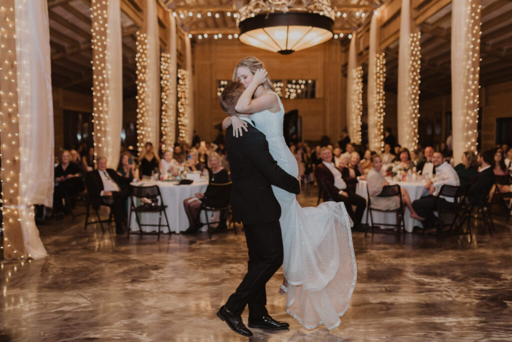bride and groom first dance wedding reception